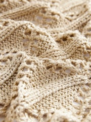 Metallic Gold Crochet Fringed Waistcoat - Image 7 of 7