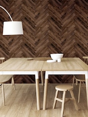 Hoopla Walls Dark Walnut Parquet Wallpaper - Image 1 of 2