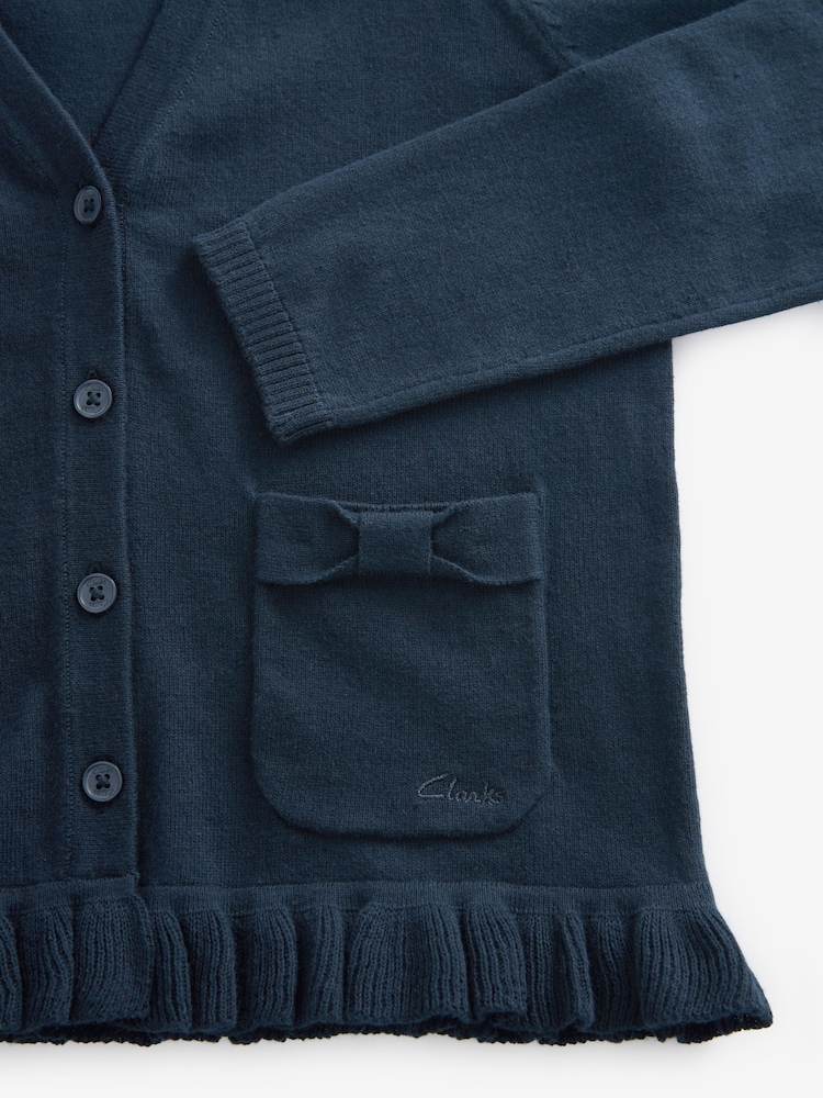 Clarks Navy Blue School V-Neck Cardigan - Image 11 of 12