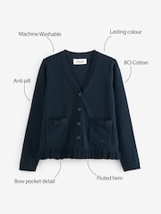 Clarks Navy Blue School V-Neck Cardigan - Image 12 of 12