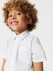 Clarks White Short Sleeve Clarks Boys School Shirts 2 Pack - Image 6 of 11