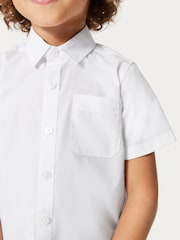Clarks White Short Sleeve Clarks Boys School Shirts 2 Pack - Image 7 of 11