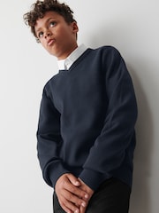 Clarks Navy Blue Long Sleeve School Knitted V-Neck Jumper - Image 3 of 8