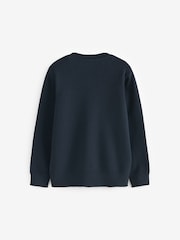 Clarks Navy Blue Long Sleeve School Knitted V-Neck Jumper - Image 6 of 8