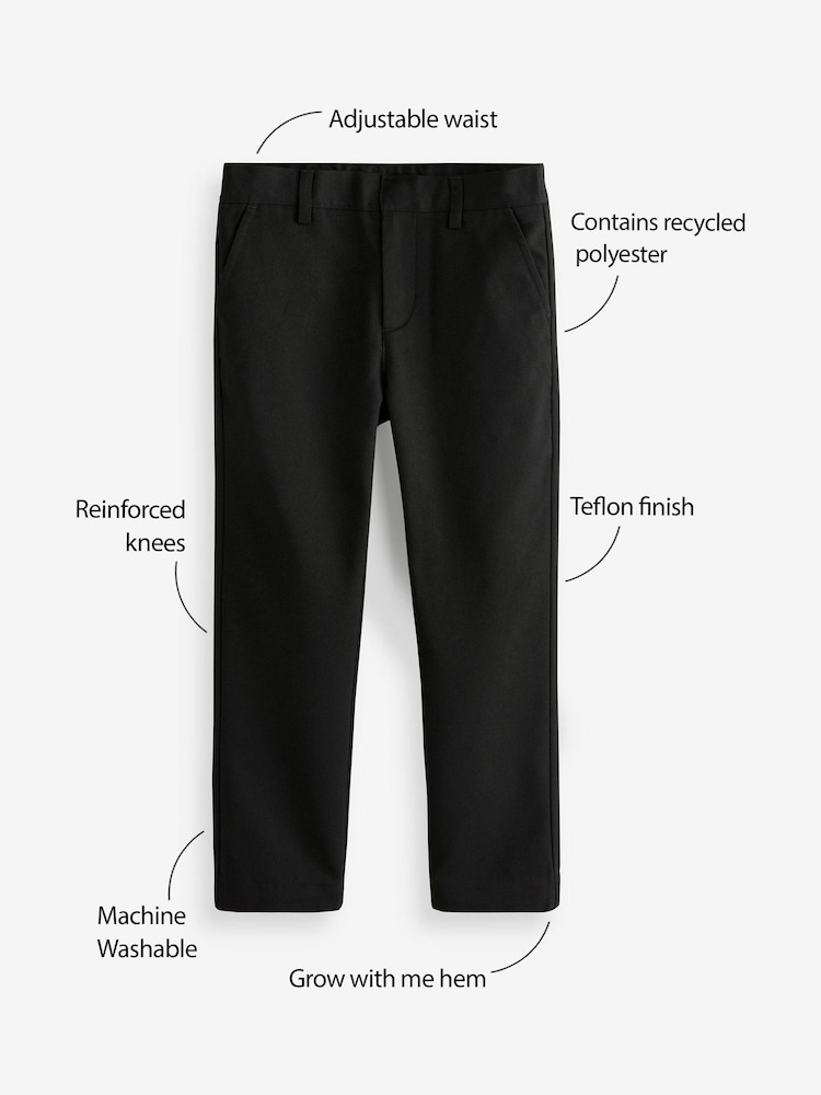 Clarks Black Boys Fastened School Trousers with Stretch - Image 7 of 7