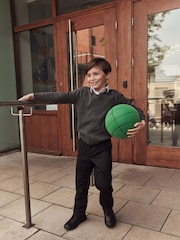 Clarks Grey Long Sleeve School Knitted V-Neck Jumper - Image 2 of 7