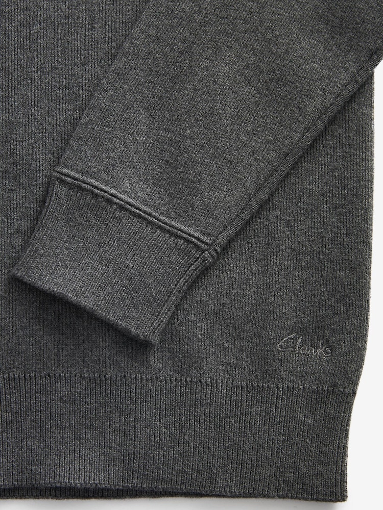 Clarks Grey Long Sleeve School Knitted V-Neck Jumper - Image 7 of 7