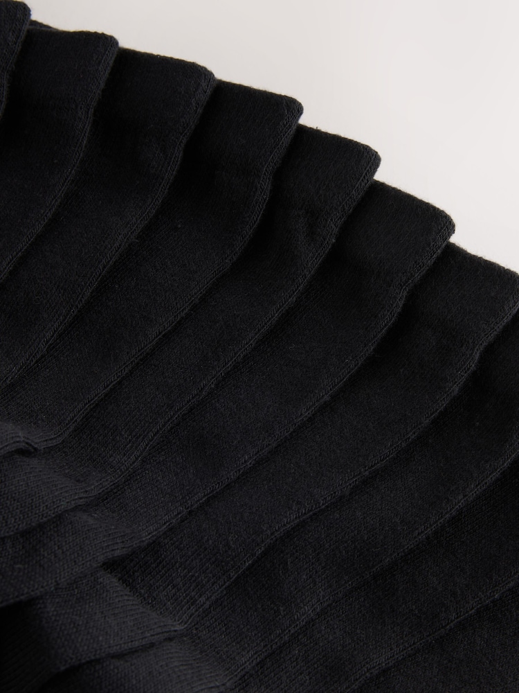Black 10 Pack Cotton Rich Socks - Image 3 of 3 Black 10 Pack Cotton Rich Socks - Image 3 of 3