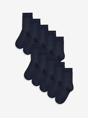 Navy Blue 10 Pack Cotton Rich Socks - Image 1 of 3