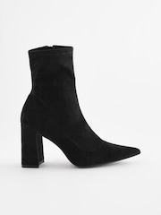 Black Forever Comfort® Point Toe Sock Ankle Boots - Image 4 of 7