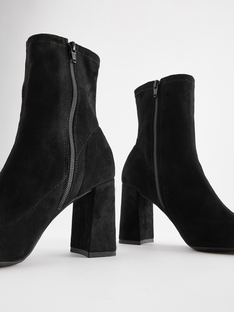 Black Forever Comfort® Point Toe Sock Ankle Boots - Image 7 of 7 Black Forever Comfort® Point Toe Sock Ankle Boots - Image 7 of 7