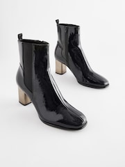 Black Forever Comfort® Metal Heel Ankle Boots - Image 1 of 5