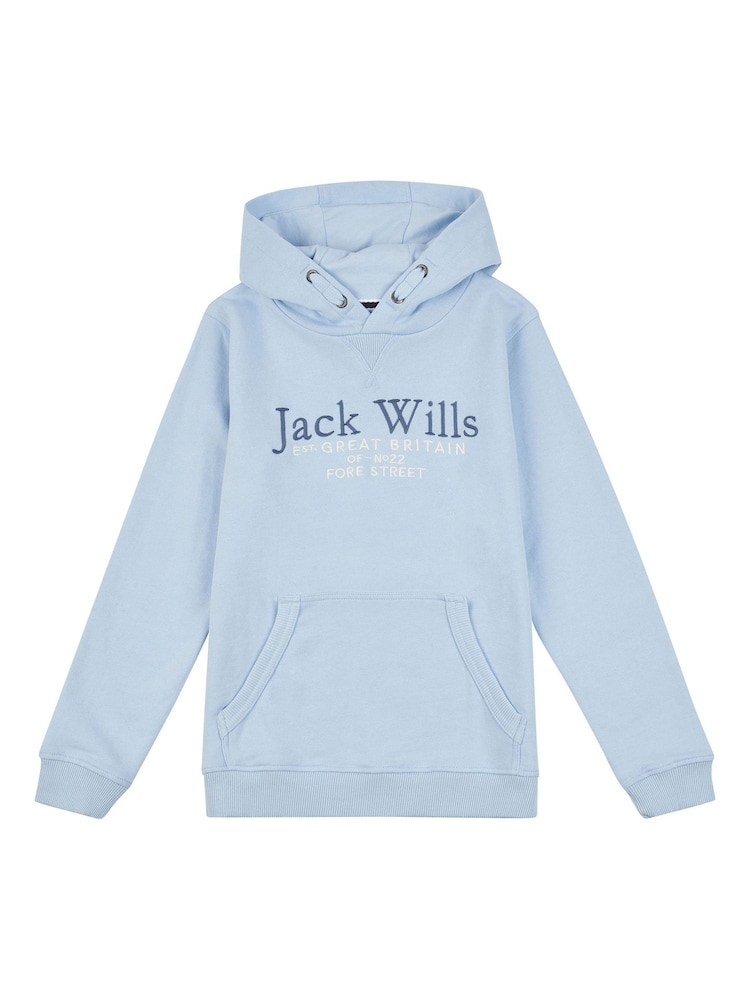 Jack Wills Blue 100% Cotton Script LB OTH Hoodie - Image 1 of 3