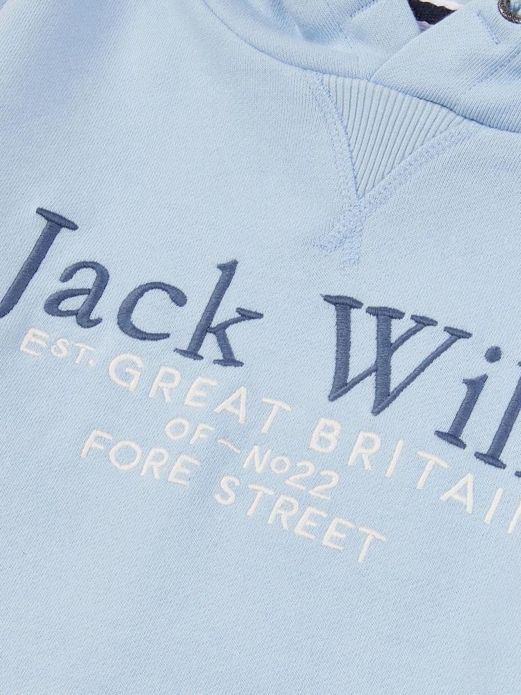 Jack Wills Blue 100% Cotton Script LB OTH Hoodie - Image 3 of 3