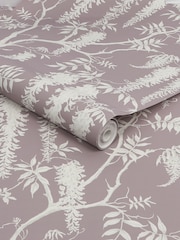Mauve Purple Statement Leaves 10M Wallpaper - Image 5 of 5