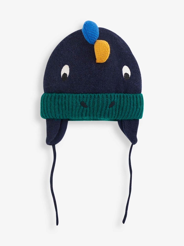 JoJo Maman Bébé Navy Blue Dinosaur Hat - Image 1 of 3 JoJo Maman Bébé Navy Blue Dinosaur Hat - Image 1 of 3