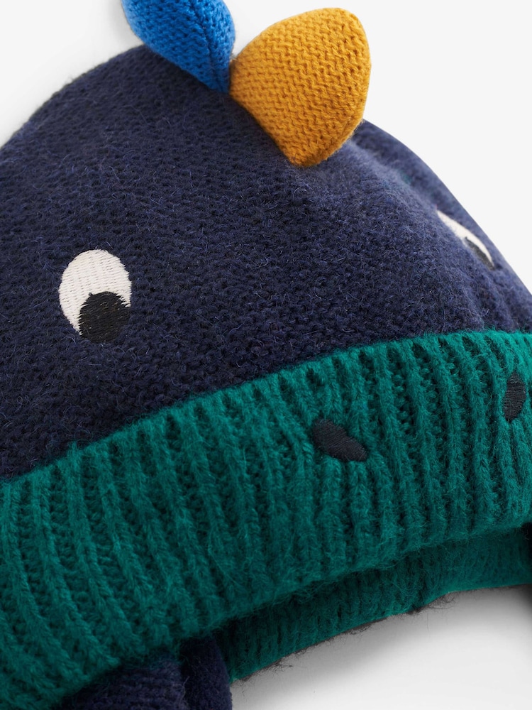 JoJo Maman Bébé Navy Blue Dinosaur Hat - Image 3 of 3 JoJo Maman Bébé Navy Blue Dinosaur Hat - Image 3 of 3