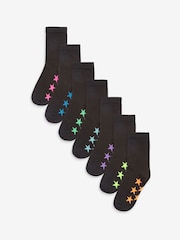 Black Star Cotton Rich Socks 7 Pack - Image 1 of 9