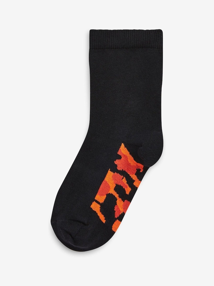 Black Camouflage Footbed Cotton Rich Socks 7 Pack - Image 5 of 8