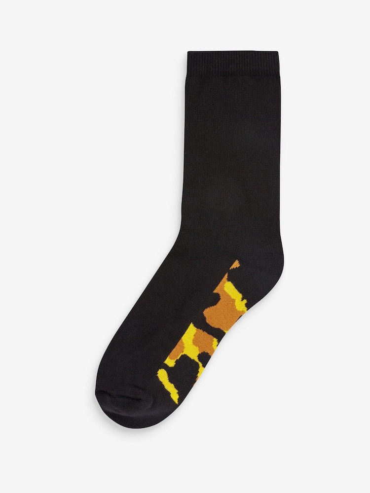 Cushioned Footbed Black Camouflage Cotton Rich Socks 10 Pack - Image 10 of 11