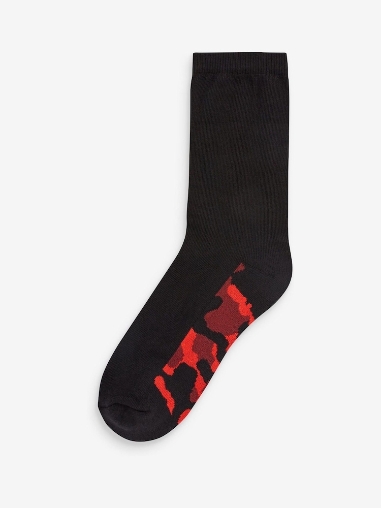 Cushioned Footbed Black Camouflage Cotton Rich Socks 10 Pack - Image 4 of 11