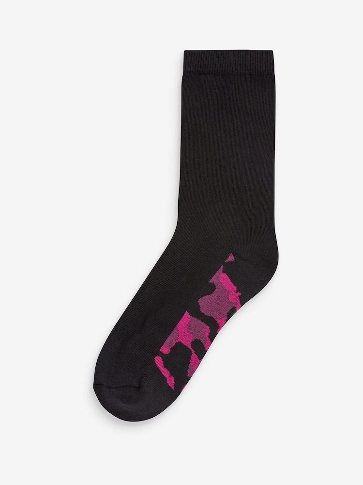 Cushioned Footbed Black Camouflage Cotton Rich Socks 10 Pack - Image 7 of 11