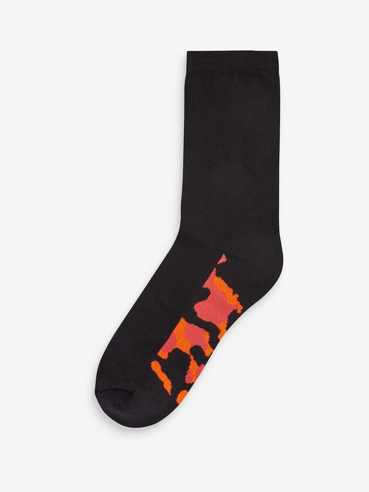 Cushioned Footbed Black Camouflage Cotton Rich Socks 10 Pack - Image 8 of 11