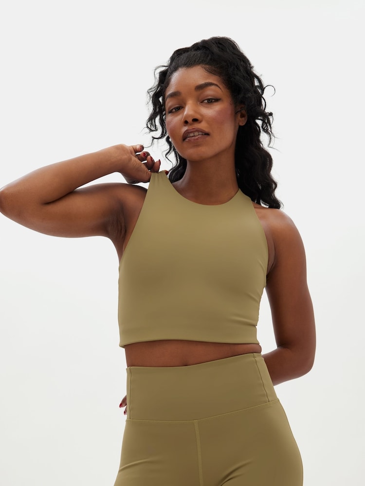 Girlfriend Collective Dylan Green Crop Bra - Image 1 of 5
