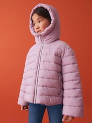 Lilac Purple Shower Resistant Padded Coat (3-16yrs) - Image 4 of 9