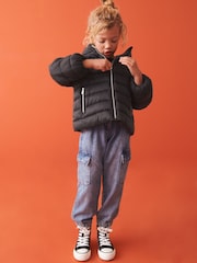 Black Shower Resistant Padded Coat (3-16yrs) - Image 1 of 8