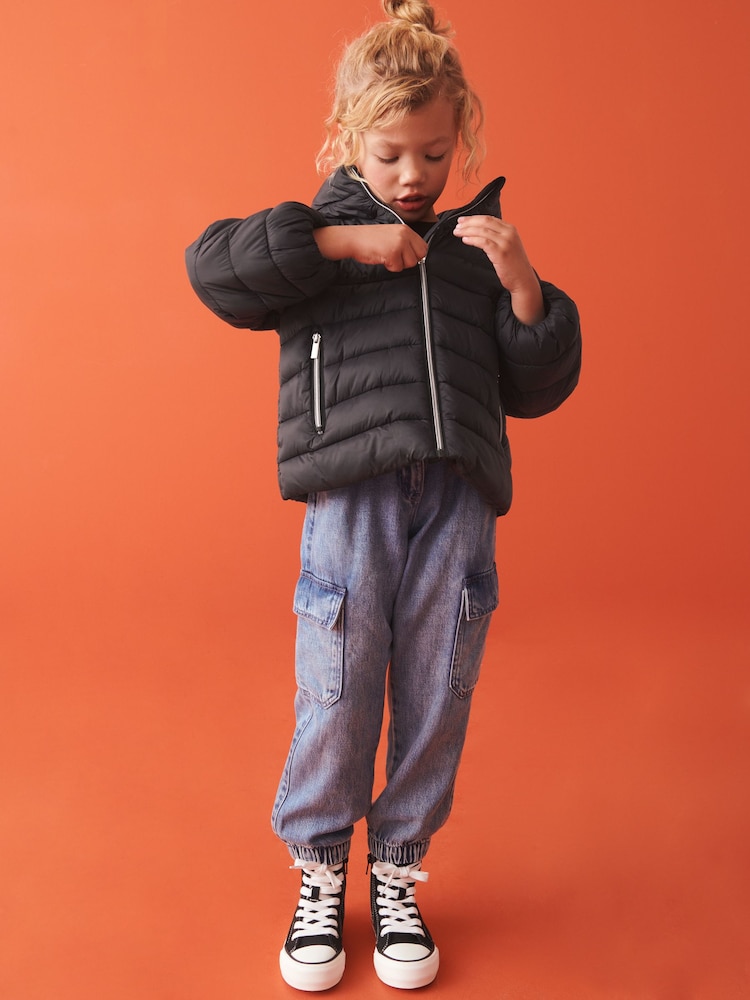 Black Shower Resistant Padded Coat (3-16yrs) - Image 1 of 8