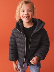 Black Shower Resistant Padded Coat (3-16yrs) - Image 2 of 8