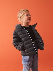 Black Shower Resistant Padded Coat (3-16yrs) - Image 3 of 8