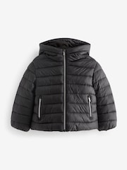 Black Shower Resistant Padded Coat (3-16yrs) - Image 5 of 8