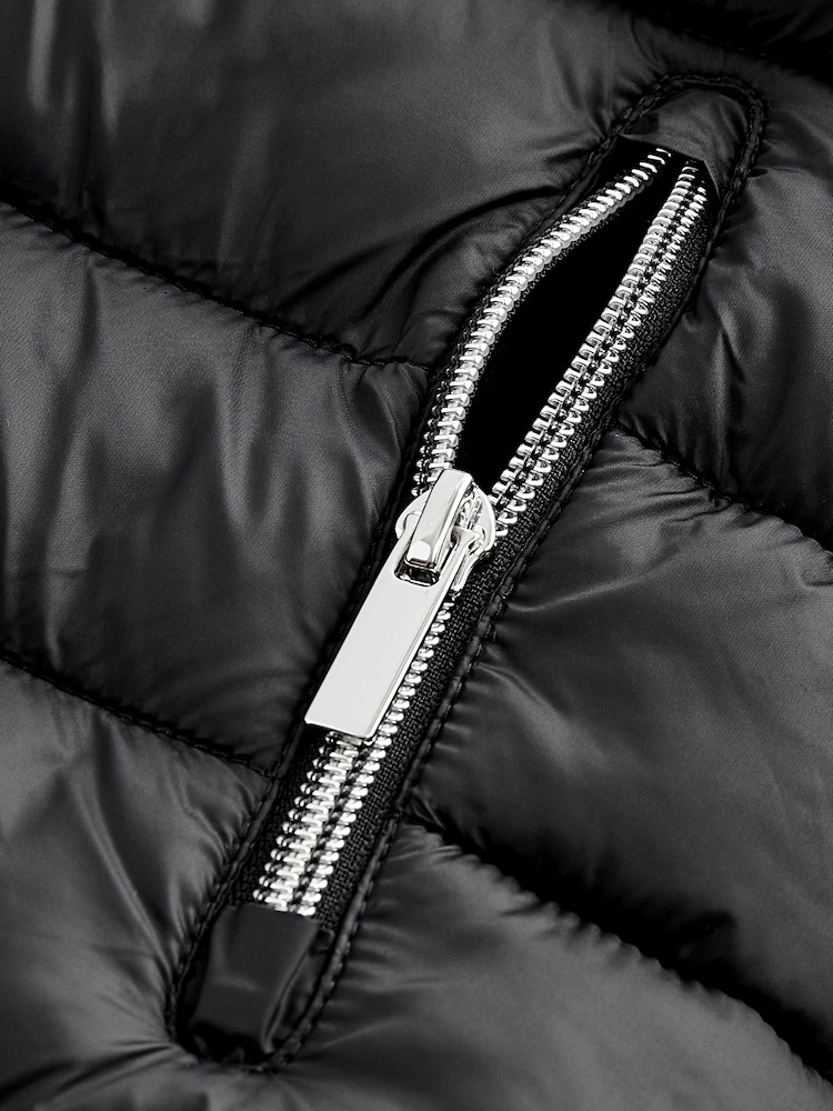 Black Shower Resistant Padded Coat (3-16yrs) - Image 8 of 8