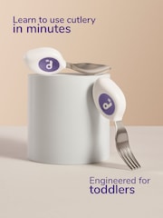 Indigo Blue doddl Fork & Spoon Indigo Toddler Cutlery Set Toddler Cutlery Set - Image 3 of 7
