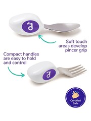 Indigo Blue doddl Fork & Spoon Indigo Toddler Cutlery Set Toddler Cutlery Set - Image 6 of 7