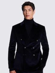 MOSS Ink Blue Slim Fit Corduroy Suit Jacket - Image 1 of 5