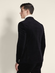 MOSS Ink Blue Slim Fit Corduroy Suit Jacket - Image 3 of 5