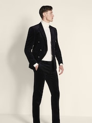 MOSS Ink Blue Slim Fit Corduroy Suit Jacket - Image 4 of 5