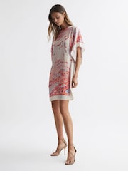 Reiss Multi Leea Printed Mini Dress - Image 3 of 6