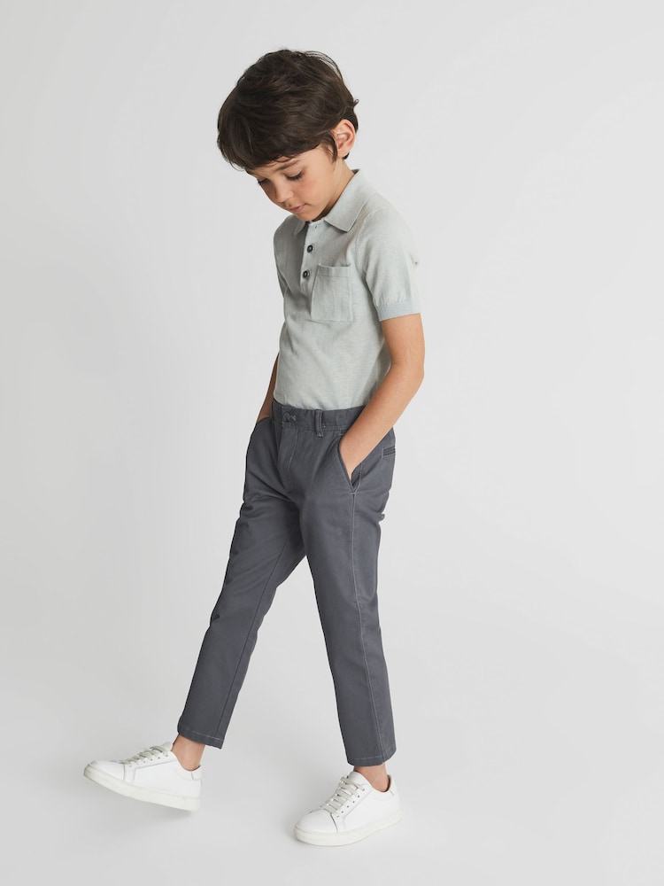 Reiss Airforce Blue Pitch Junior Slim Fit Casual Chinos - Image 1 of 6 Reiss Airforce Blue Pitch Junior Slim Fit Casual Chinos - Image 1 of 6