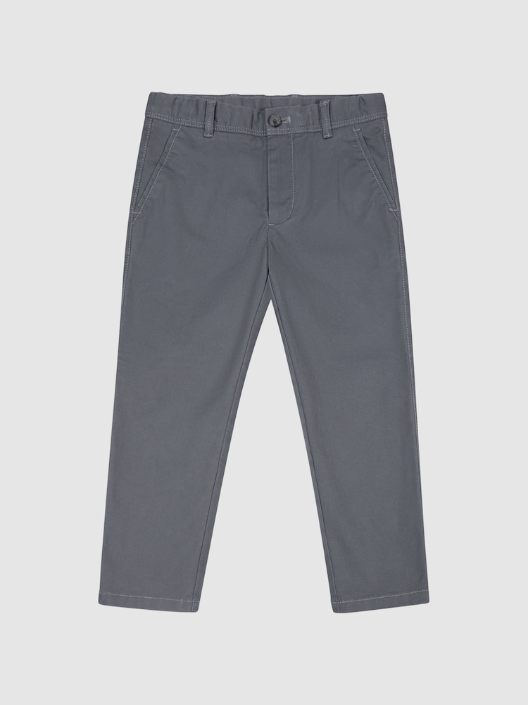 Reiss Airforce Blue Pitch Junior Slim Fit Casual Chinos - Image 2 of 6 Reiss Airforce Blue Pitch Junior Slim Fit Casual Chinos - Image 2 of 6