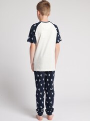 Niebieski komplet U.s. Polo Assn. Dhm z nadrukiem na całej powierzchni: koszulka i spodnie - Image 2 of 8