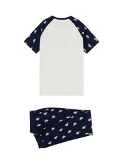 Niebieski komplet U.s. Polo Assn. Dhm z nadrukiem na całej powierzchni: koszulka i spodnie - Image 7 of 8