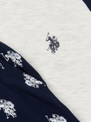 Niebieski komplet U.s. Polo Assn. Dhm z nadrukiem na całej powierzchni: koszulka i spodnie - Image 8 of 8