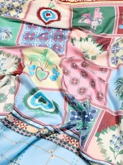 Oliver Bonas Cream Tile Print Lightweight Scarf - Image 4 of 5