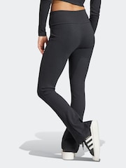 adidas Originals Black Essentials Rib Flared Leggings - Image 2 of 6