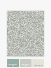 Papel pintado de 10 m con diseño de hojas y florecillas - Imagen 3 de 4