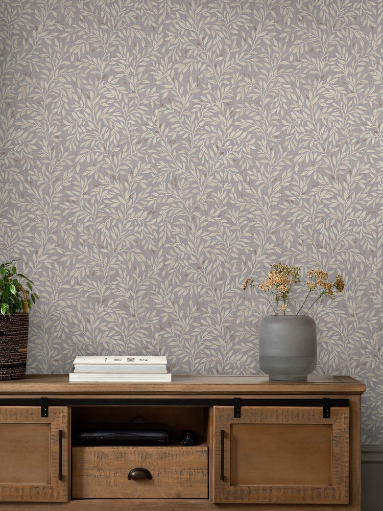 Grey Ditsy Leaf 10M Wallpaper - Image 1 of 4 Grey Ditsy Leaf 10M Wallpaper - Image 1 of 4
